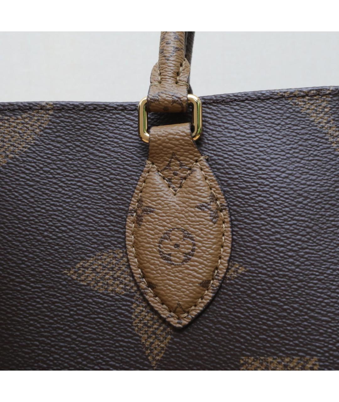 LOUIS VUITTON Коричневая кожаная сумка через плечо, фото 8