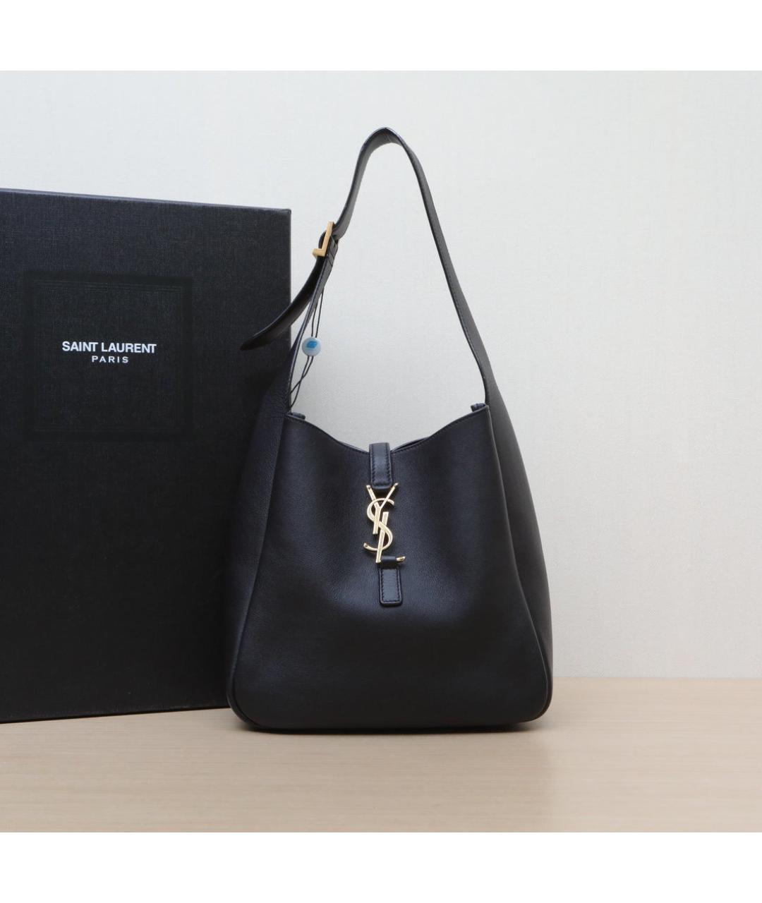 SAINT LAURENT Черная кожаная сумка через плечо, фото 2