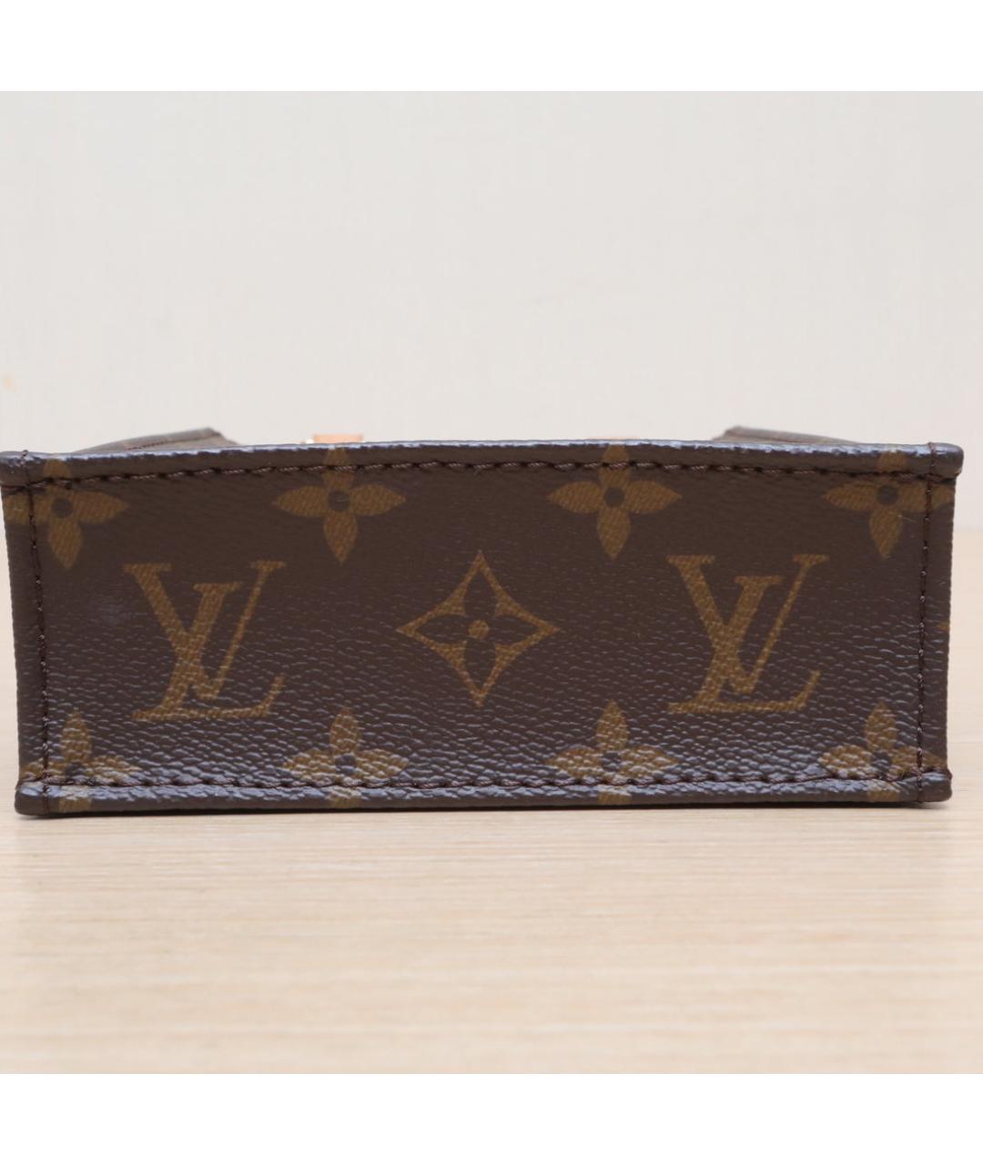 LOUIS VUITTON Коричневая кожаная сумка через плечо, фото 9