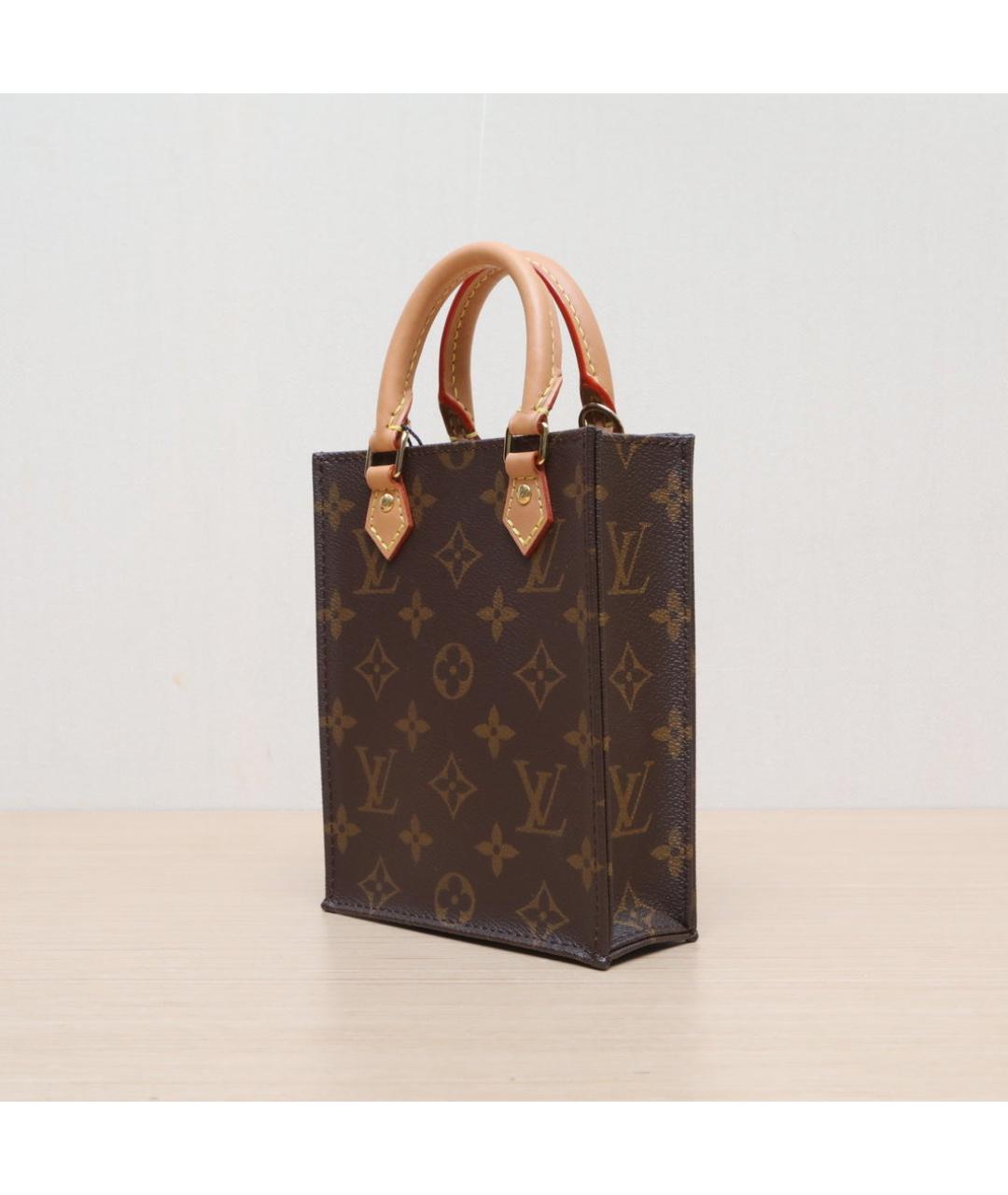 LOUIS VUITTON Коричневая кожаная сумка через плечо, фото 4