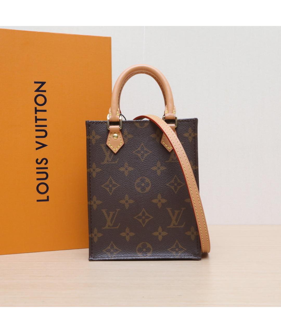 LOUIS VUITTON Коричневая кожаная сумка через плечо, фото 2