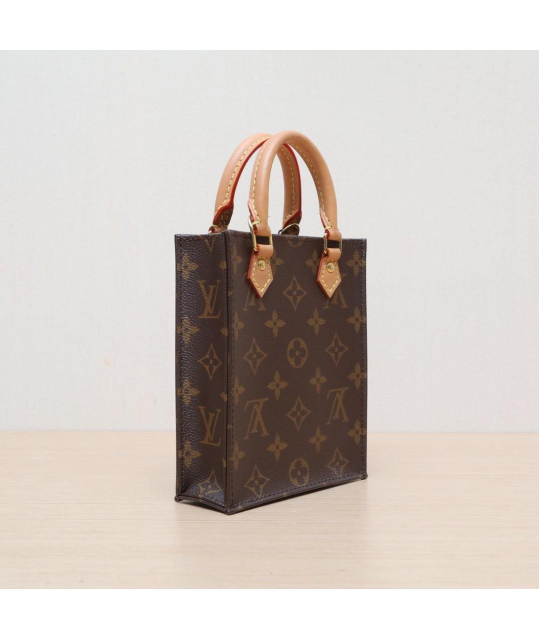 LOUIS VUITTON Коричневая кожаная сумка через плечо, фото 6