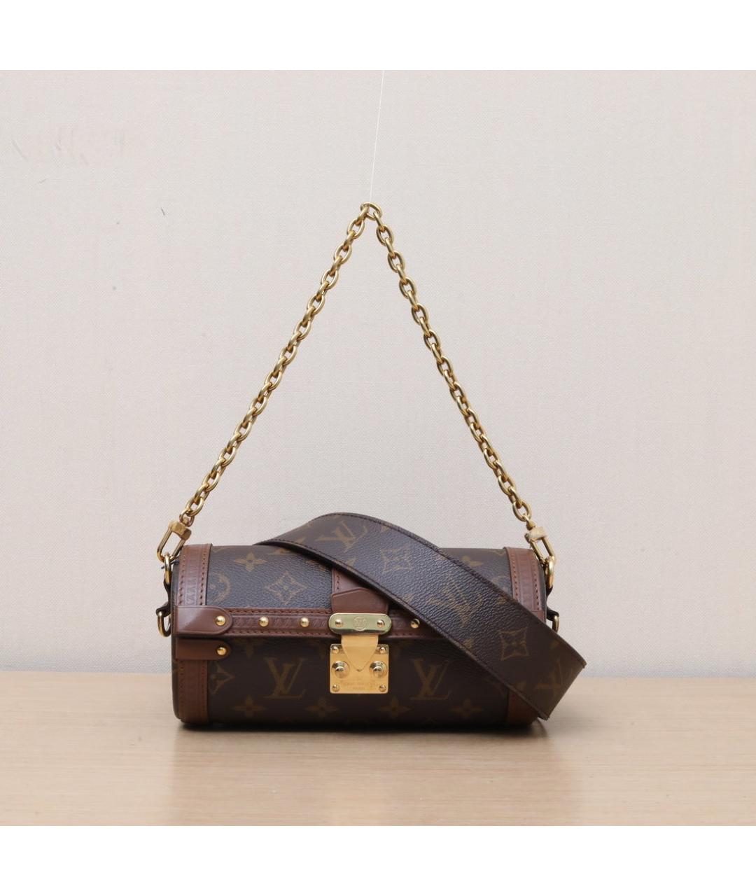 LOUIS VUITTON Коричневая кожаная сумка через плечо, фото 3