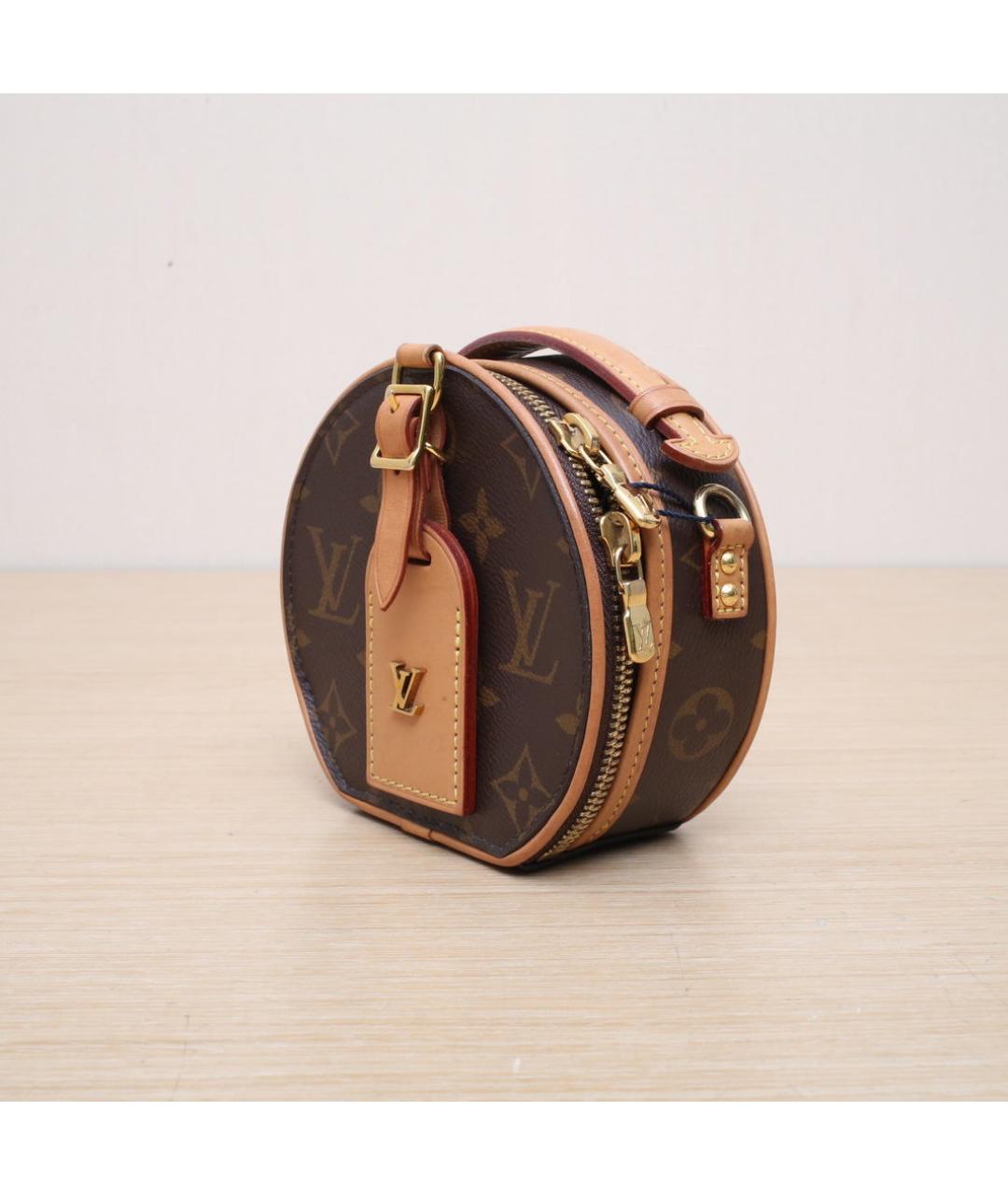 LOUIS VUITTON Коричневая кожаная сумка через плечо, фото 4