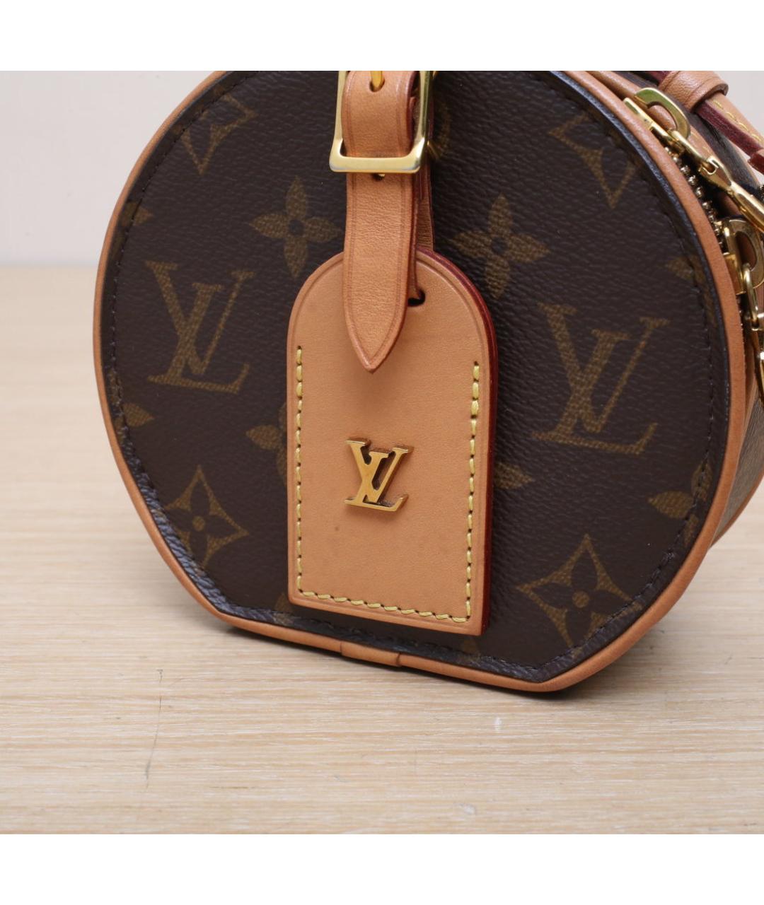 LOUIS VUITTON Коричневая кожаная сумка через плечо, фото 8