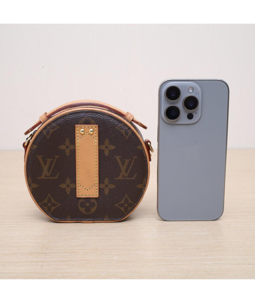 LOUIS VUITTON Коричневая кожаная сумка через плечо, фото 7