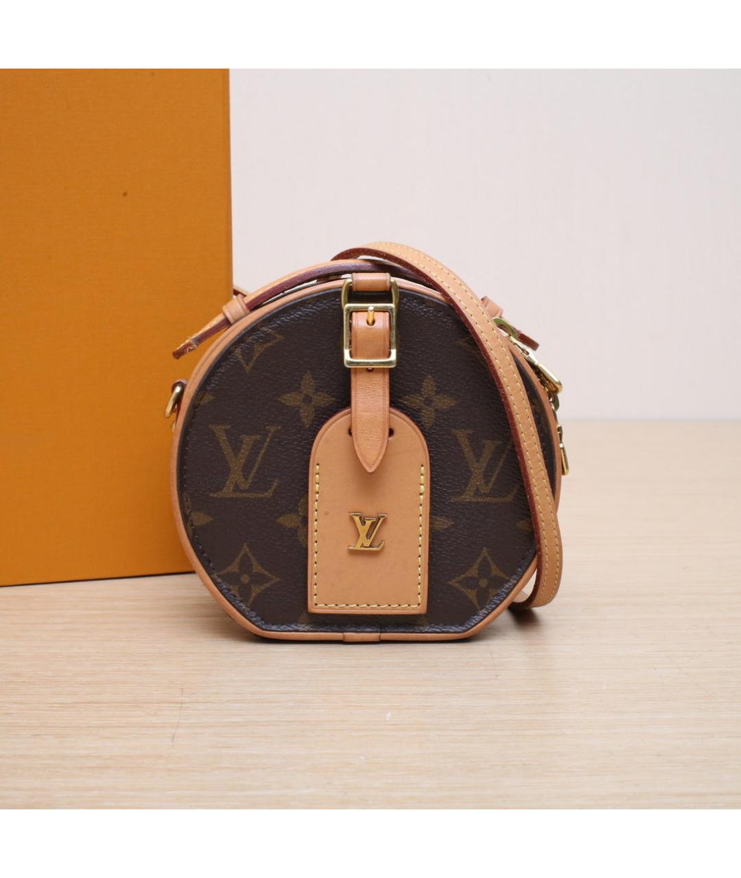 LOUIS VUITTON Коричневая кожаная сумка через плечо, фото 2