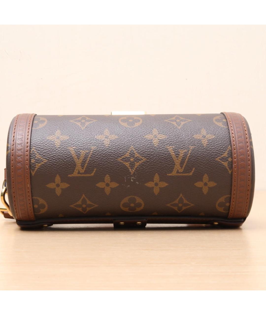 LOUIS VUITTON Коричневая кожаная сумка через плечо, фото 8