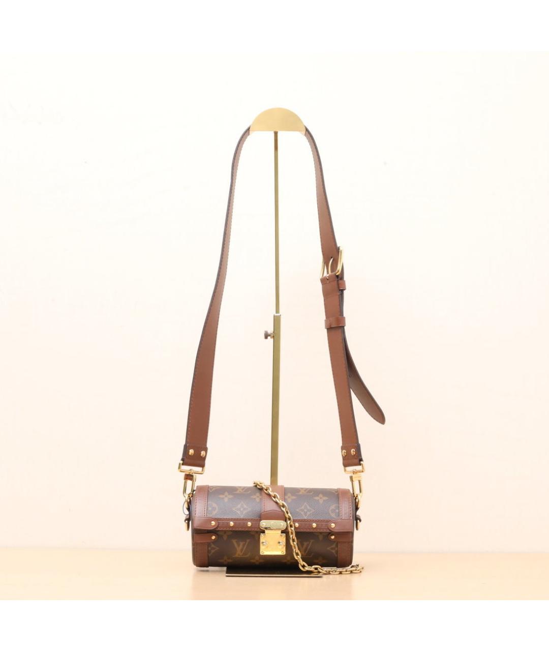 LOUIS VUITTON Коричневая кожаная сумка через плечо, фото 3