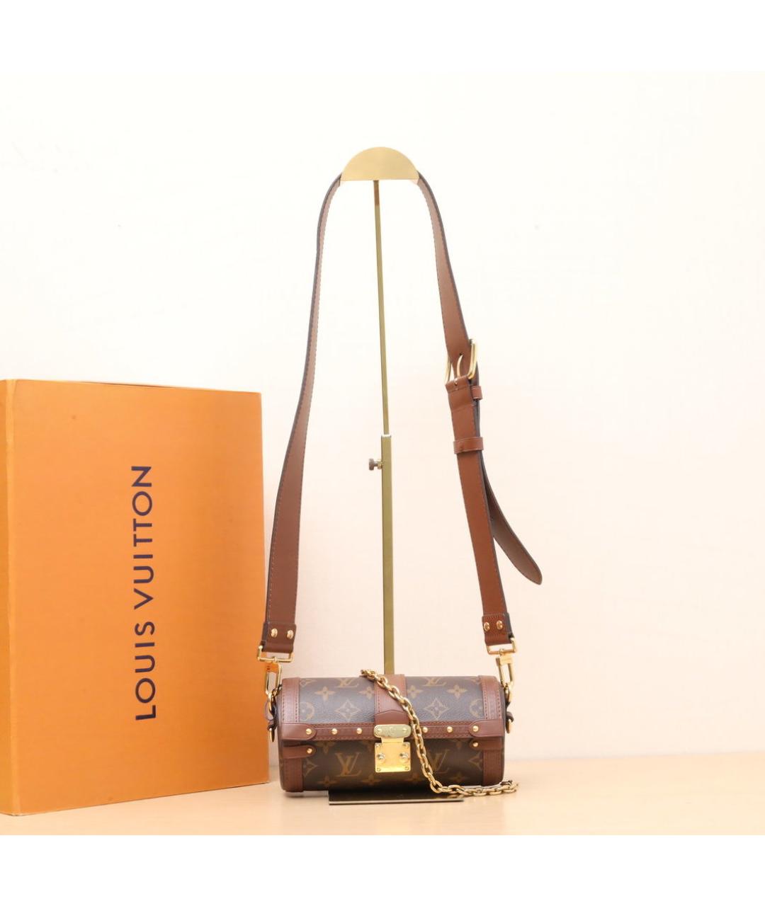 LOUIS VUITTON Коричневая кожаная сумка через плечо, фото 2