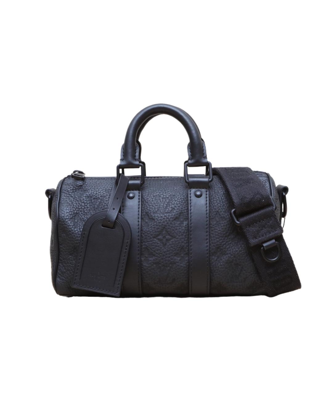 LOUIS VUITTON Черная кожаная сумка с короткими ручками, фото 1