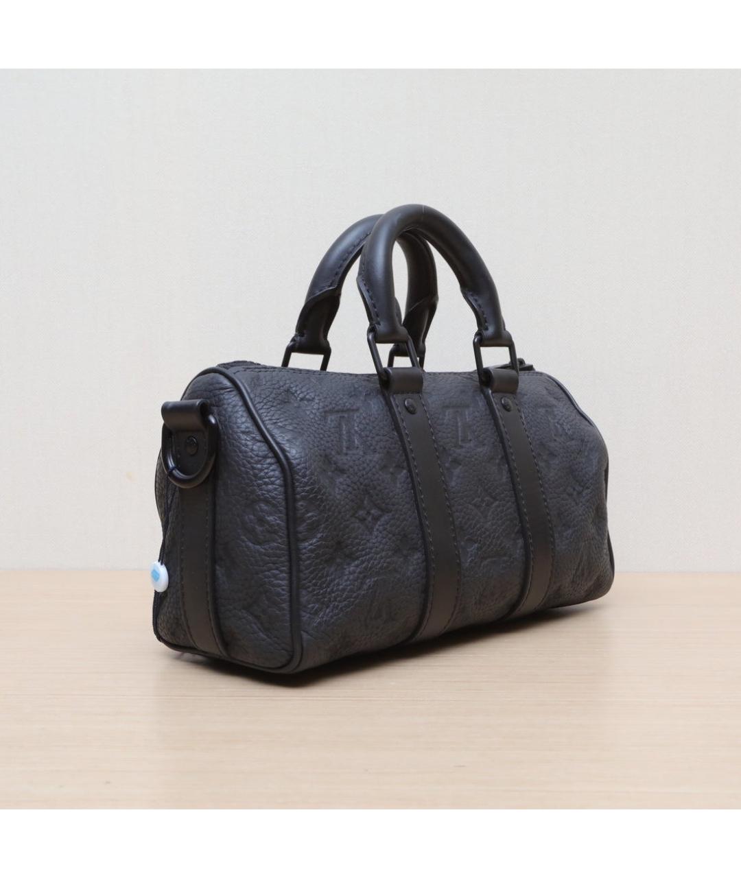 LOUIS VUITTON Черная кожаная сумка с короткими ручками, фото 6