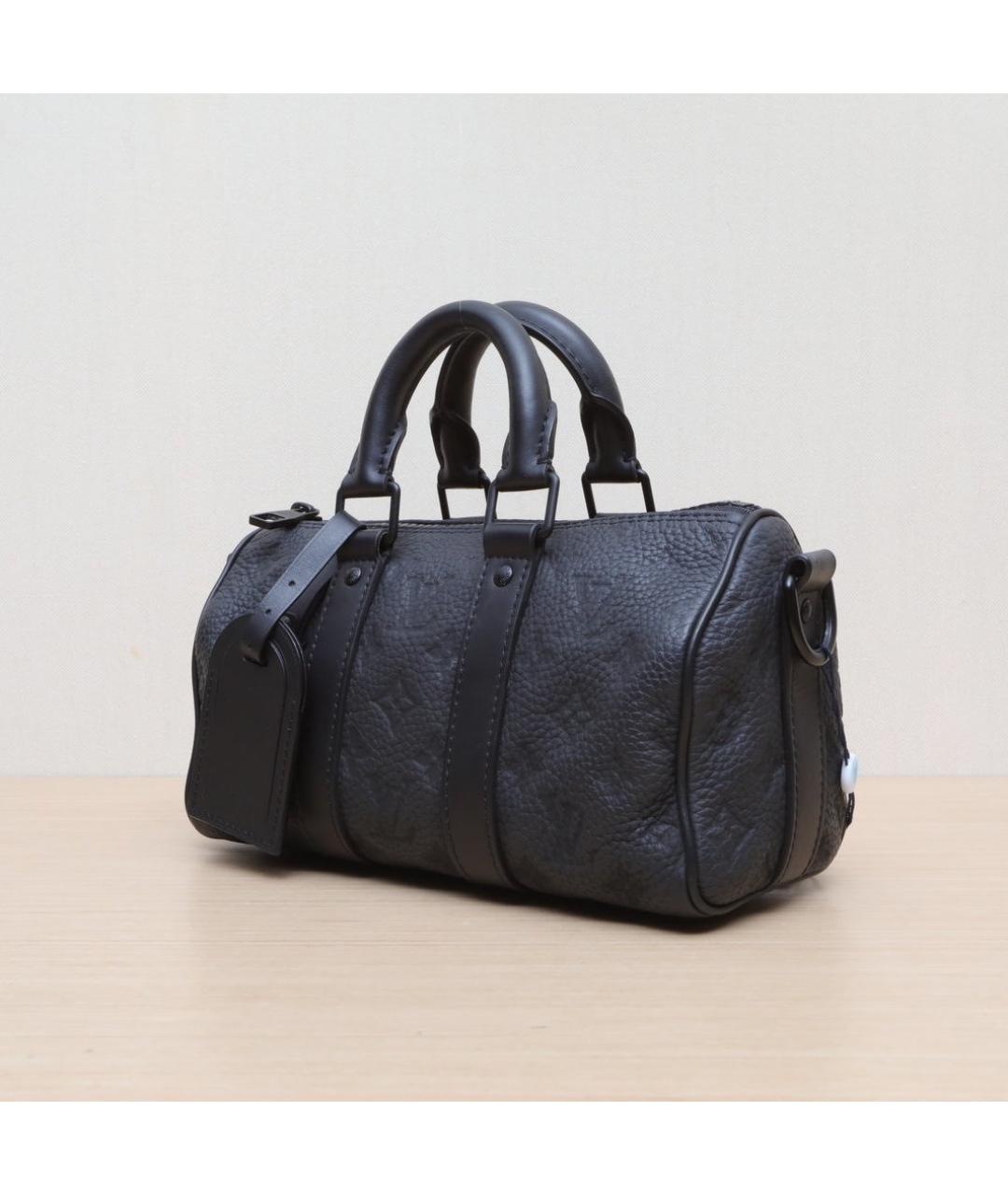 LOUIS VUITTON Черная кожаная сумка с короткими ручками, фото 4