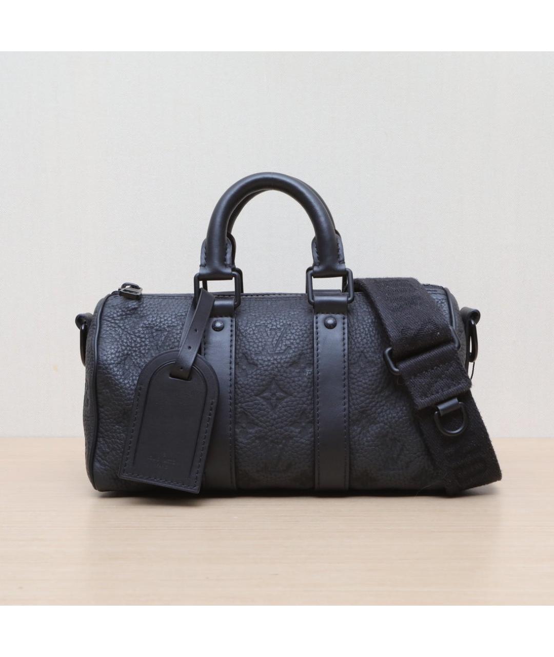 LOUIS VUITTON Черная кожаная сумка с короткими ручками, фото 3