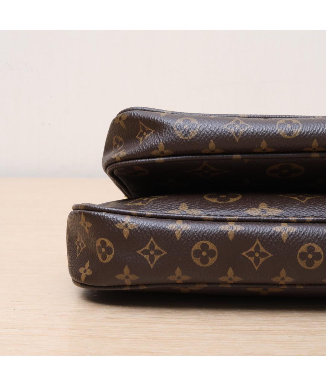 LOUIS VUITTON Коричневая кожаная сумка через плечо, фото 9