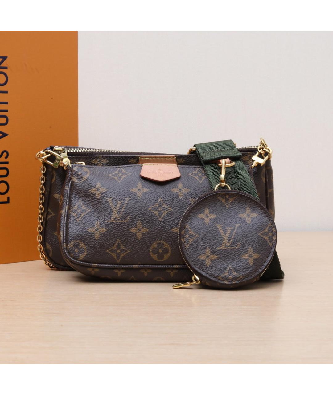 LOUIS VUITTON Коричневая кожаная сумка через плечо, фото 2