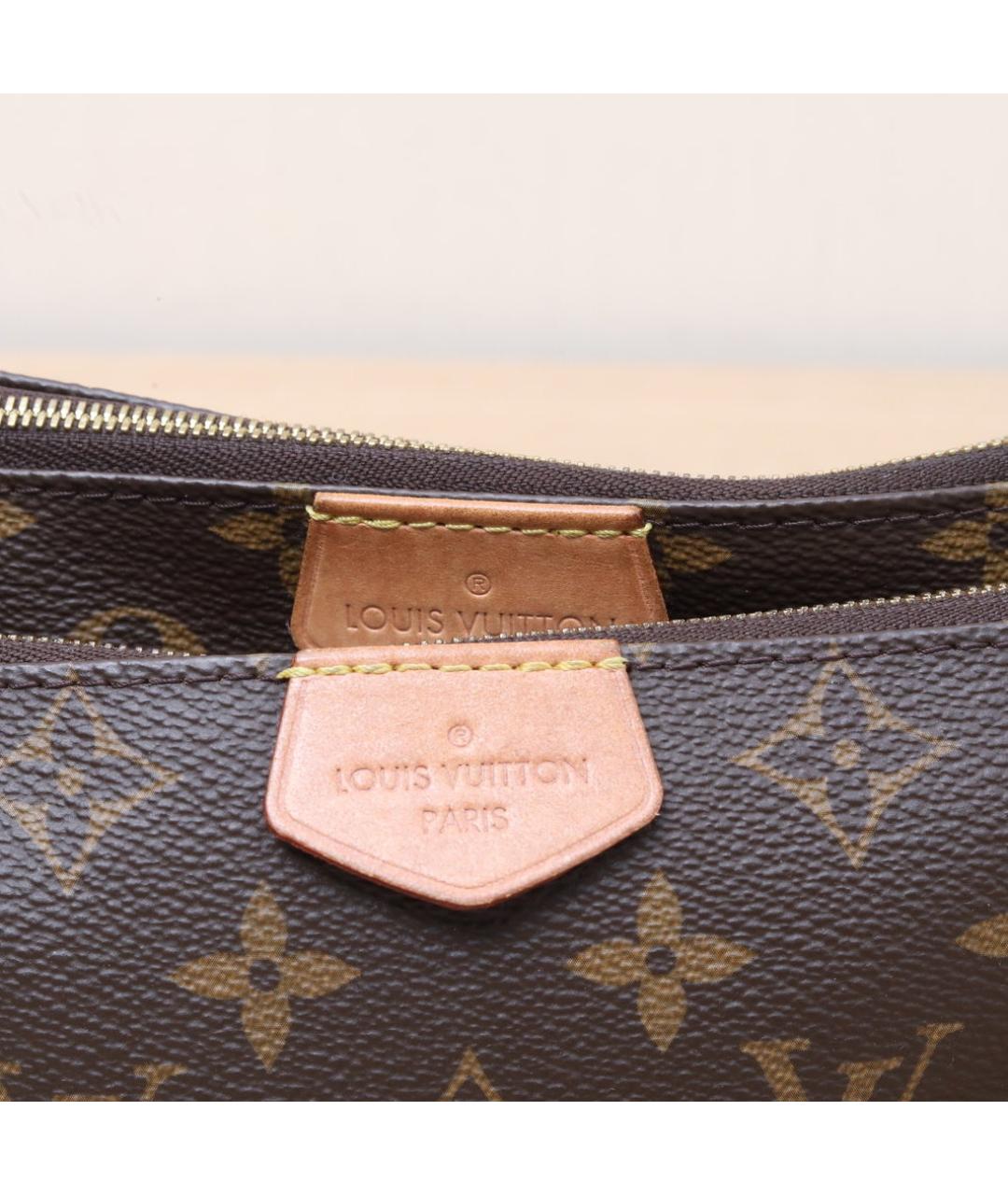 LOUIS VUITTON Коричневая кожаная сумка через плечо, фото 8