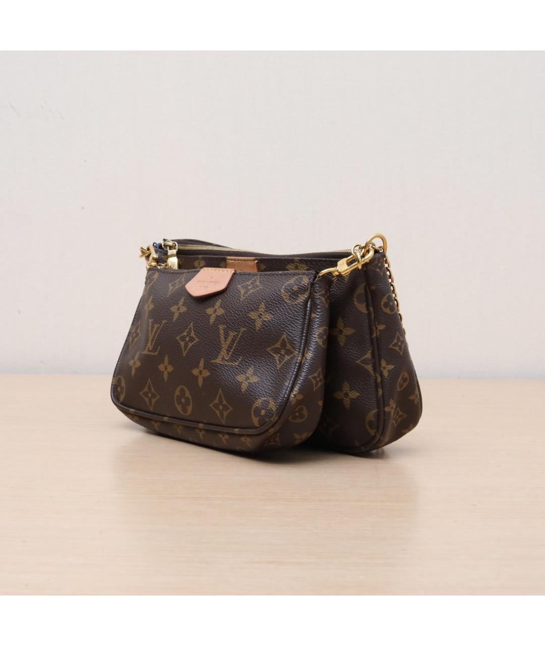 LOUIS VUITTON Коричневая кожаная сумка через плечо, фото 4