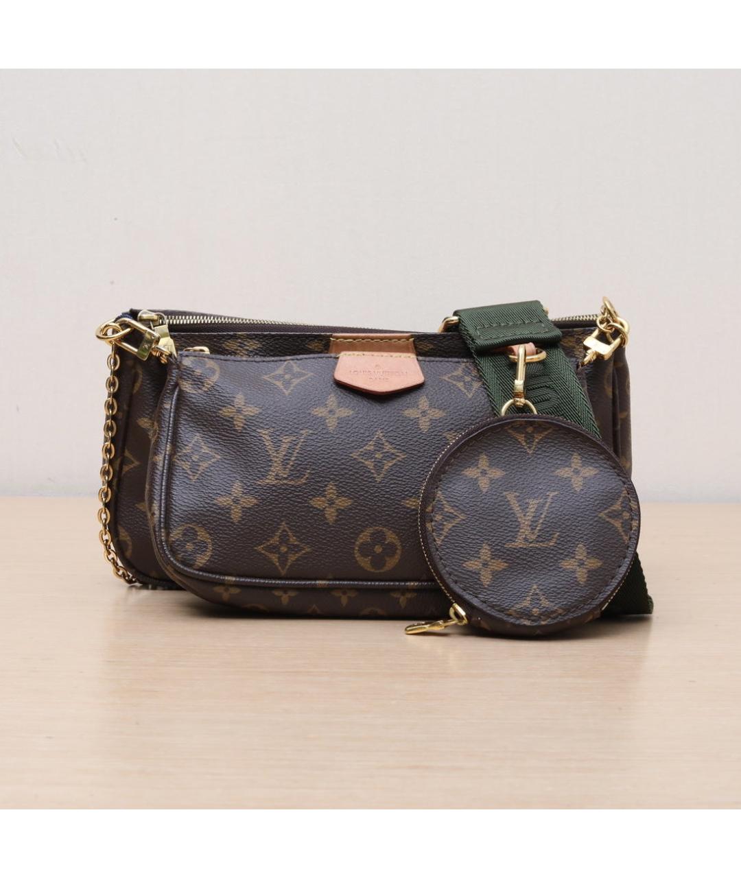 LOUIS VUITTON Коричневая кожаная сумка через плечо, фото 3