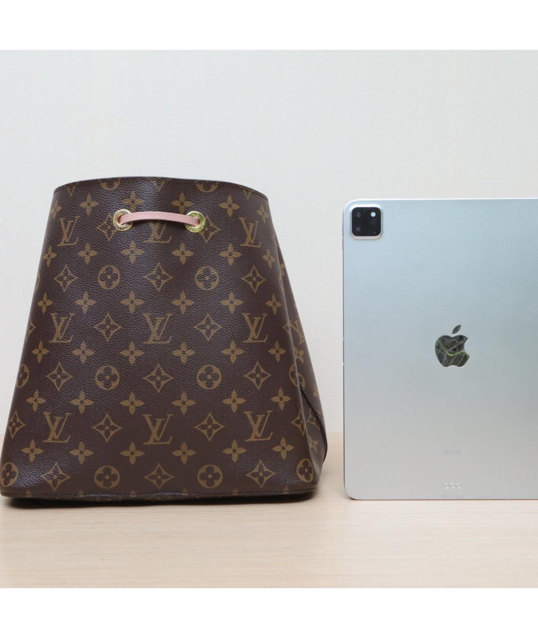 LOUIS VUITTON Коричневая кожаная сумка через плечо, фото 7