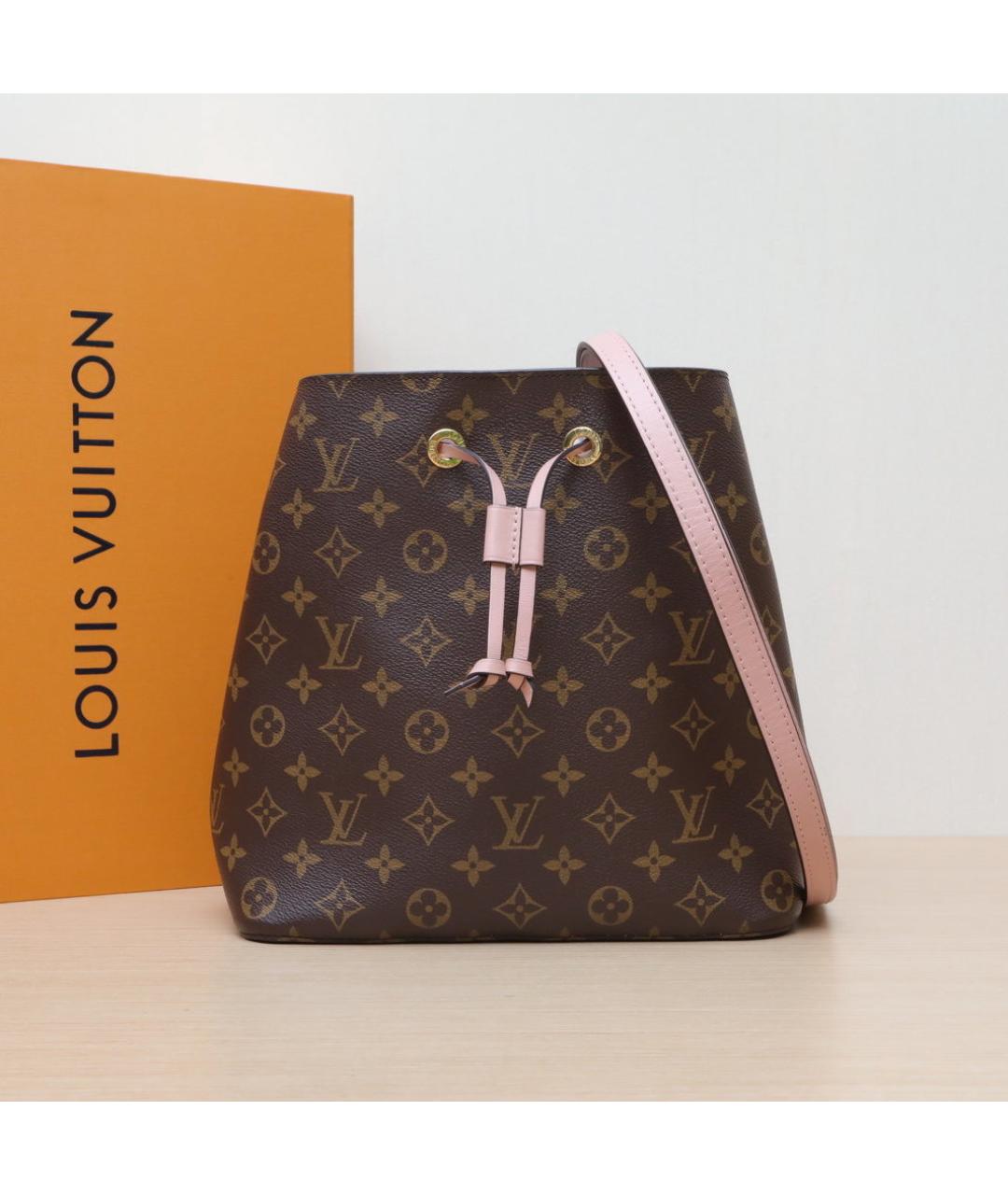 LOUIS VUITTON Коричневая кожаная сумка через плечо, фото 2