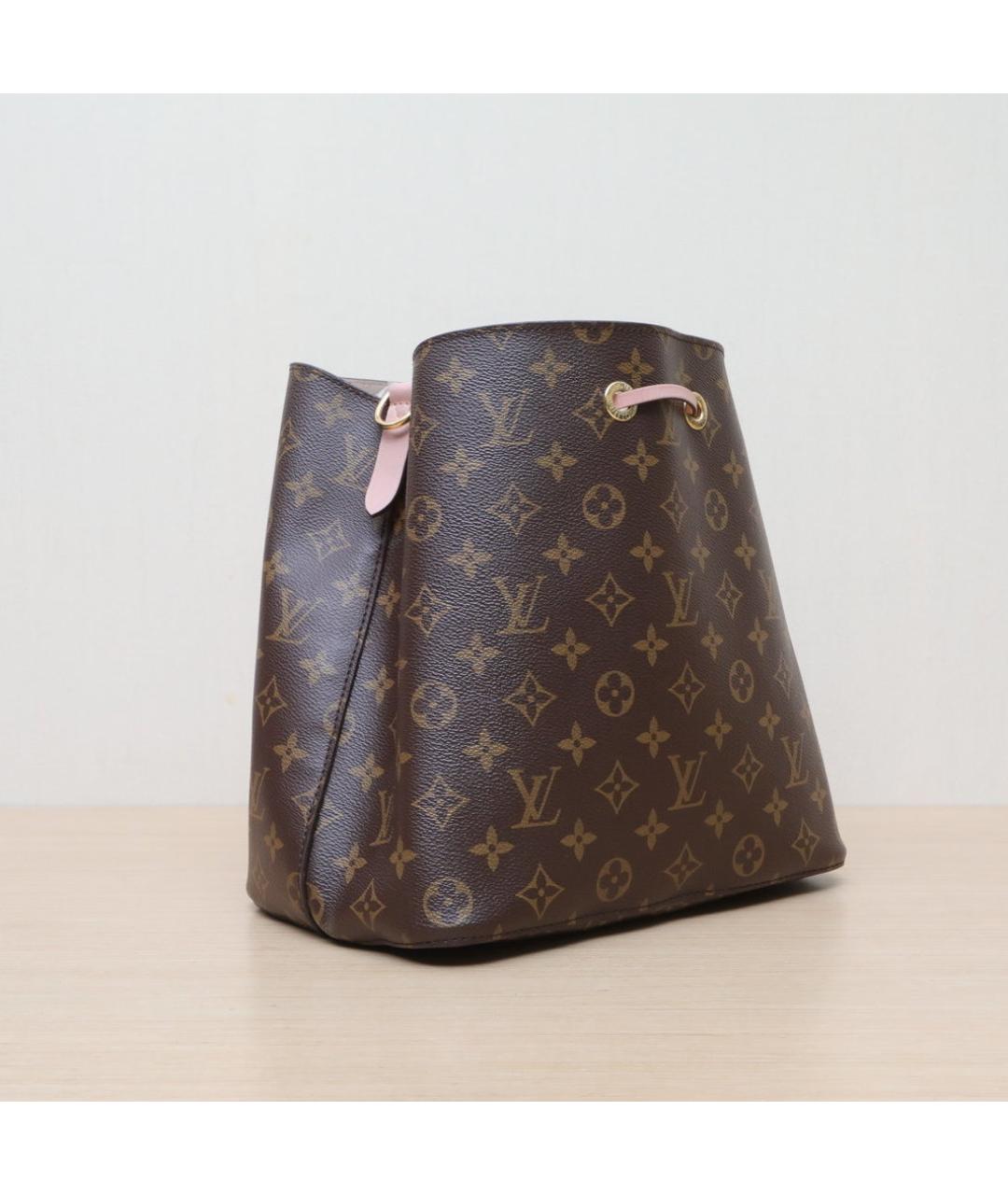 LOUIS VUITTON Коричневая кожаная сумка через плечо, фото 6