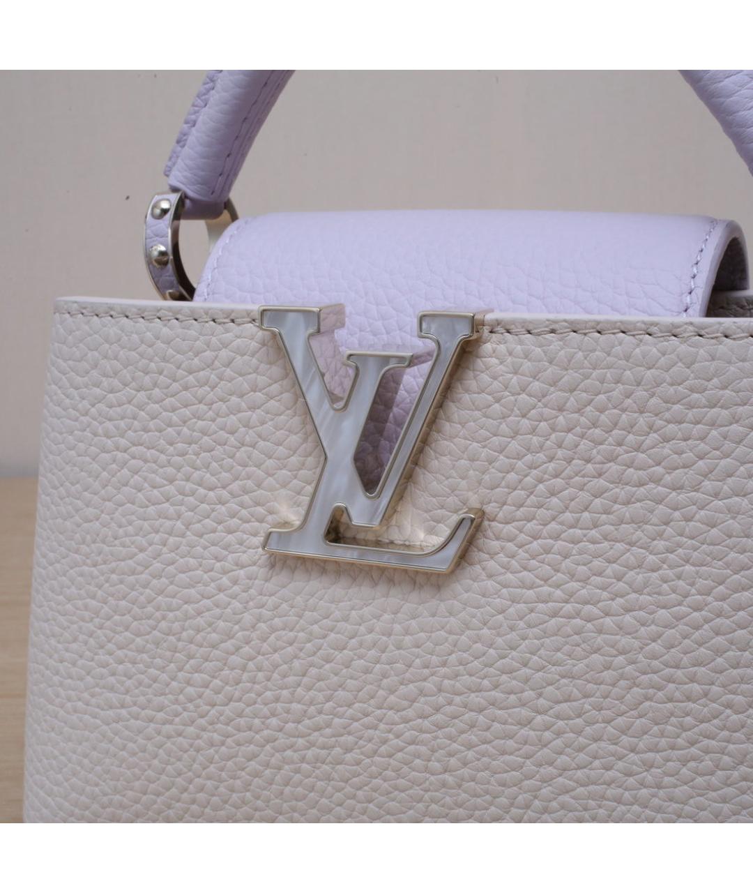 LOUIS VUITTON Белая кожаная сумка через плечо, фото 8