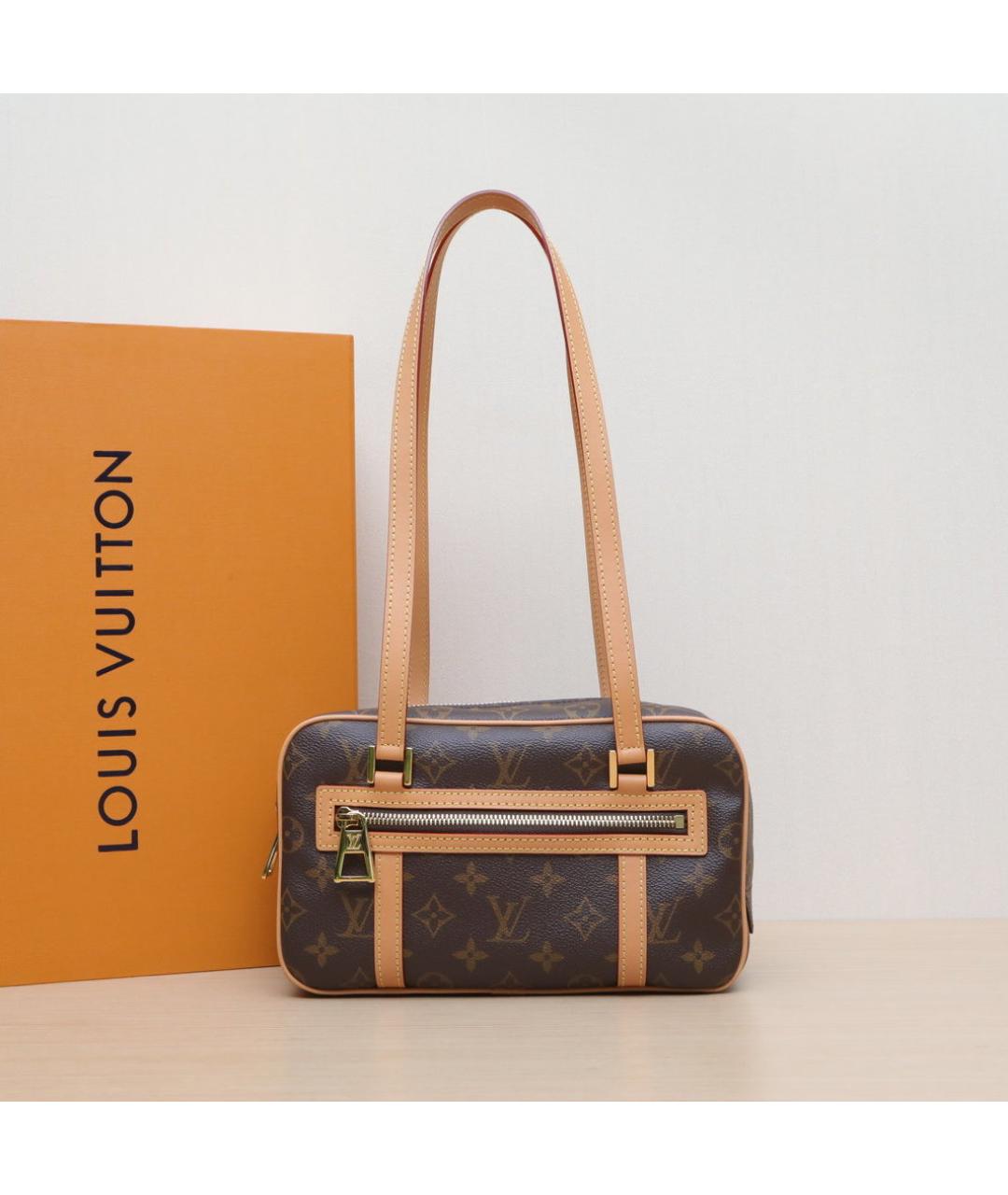 LOUIS VUITTON Коричневая кожаная сумка через плечо, фото 2