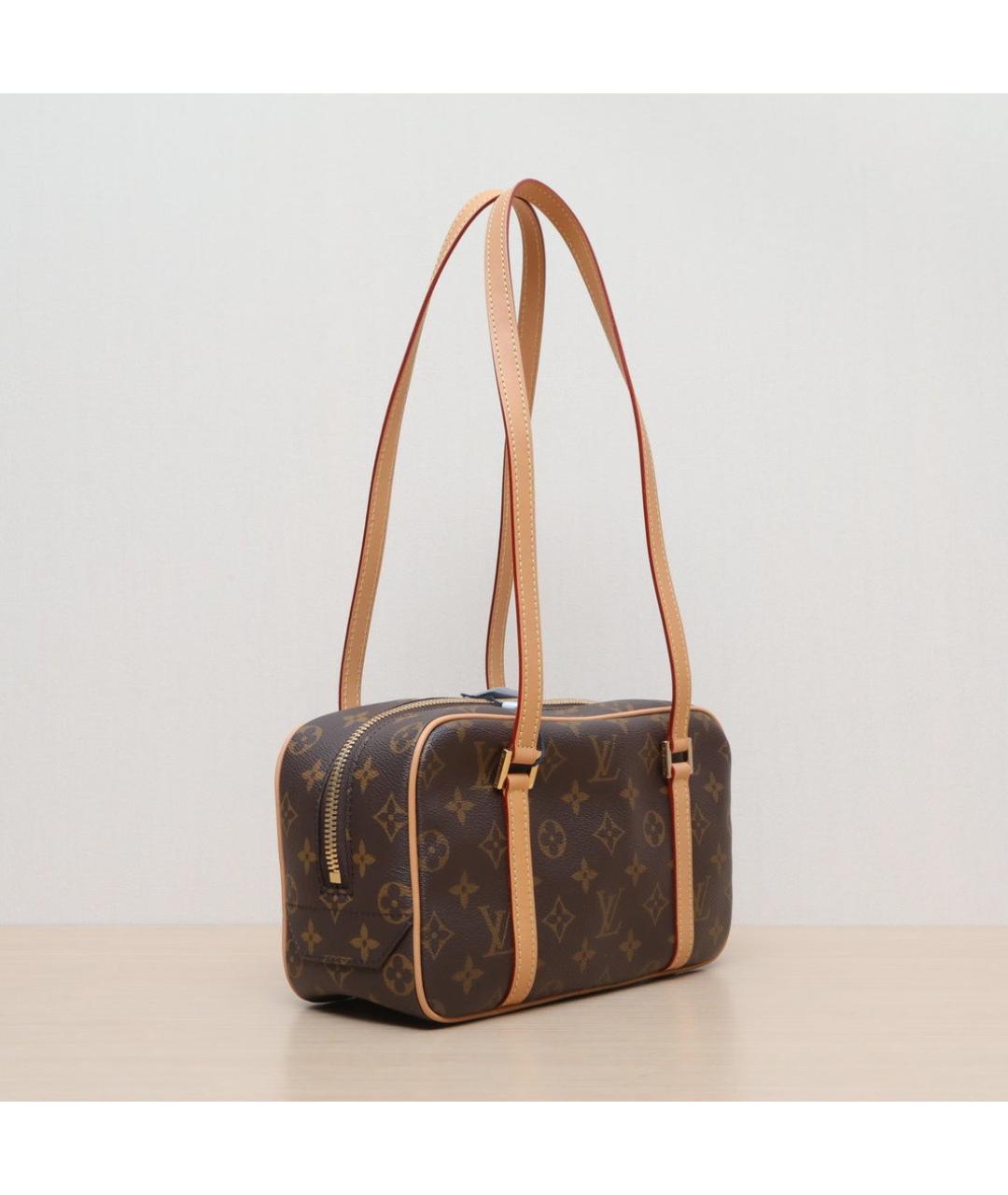 LOUIS VUITTON Коричневая кожаная сумка через плечо, фото 6