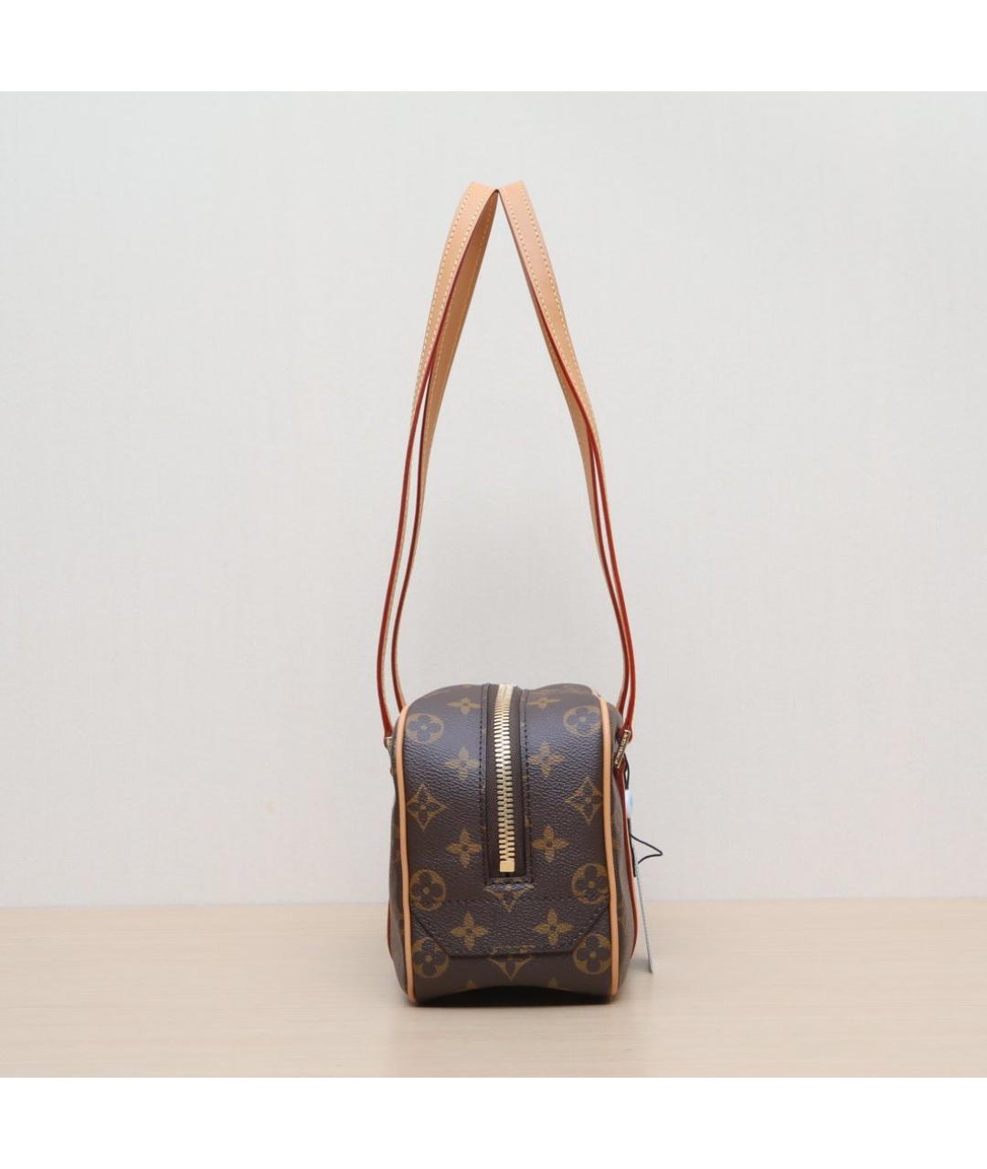 LOUIS VUITTON Коричневая кожаная сумка через плечо, фото 5