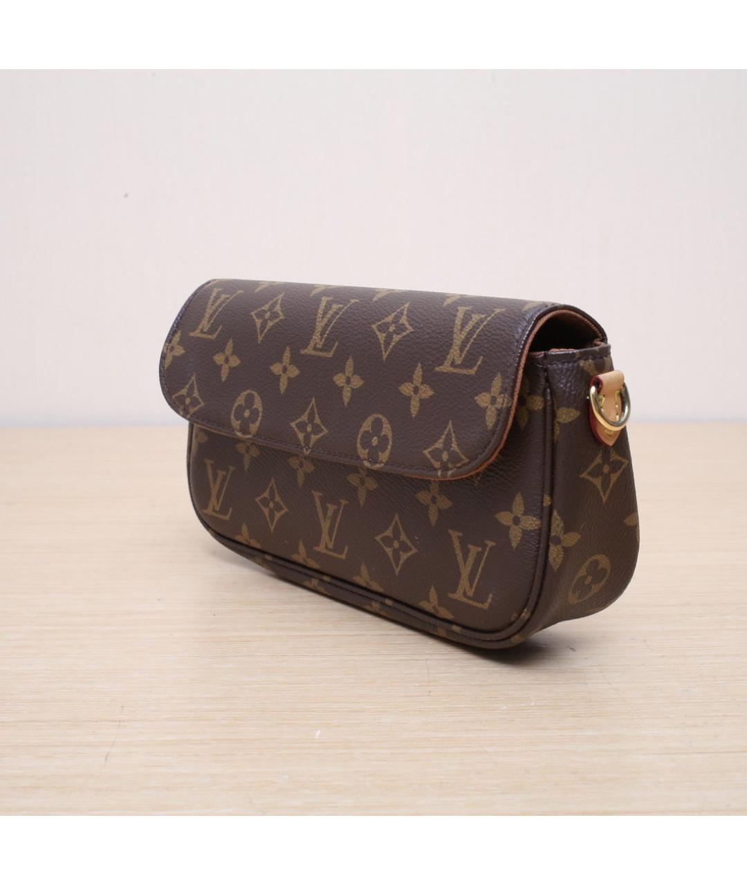 LOUIS VUITTON Коричневая кожаная сумка через плечо, фото 4
