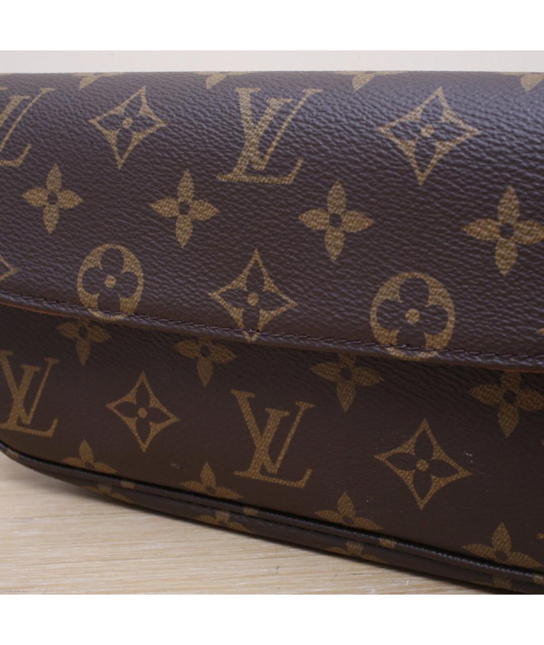 LOUIS VUITTON Коричневая кожаная сумка через плечо, фото 8