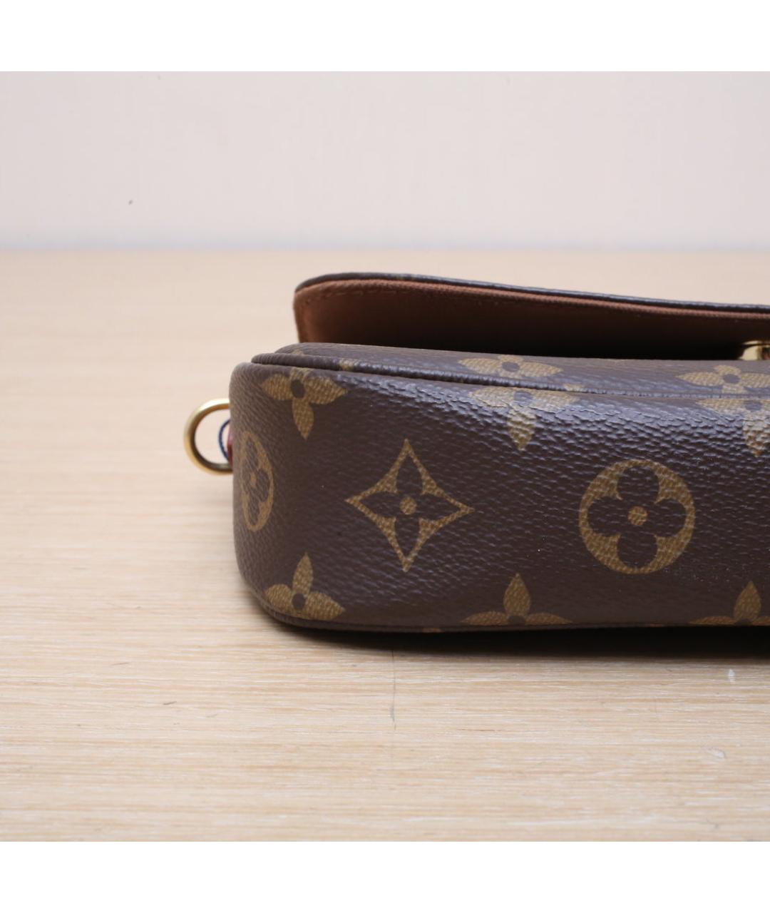 LOUIS VUITTON Коричневая кожаная сумка через плечо, фото 9