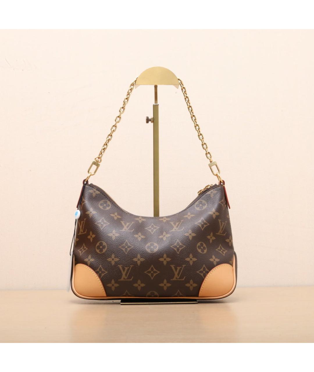 LOUIS VUITTON Коричневая кожаная сумка через плечо, фото 3