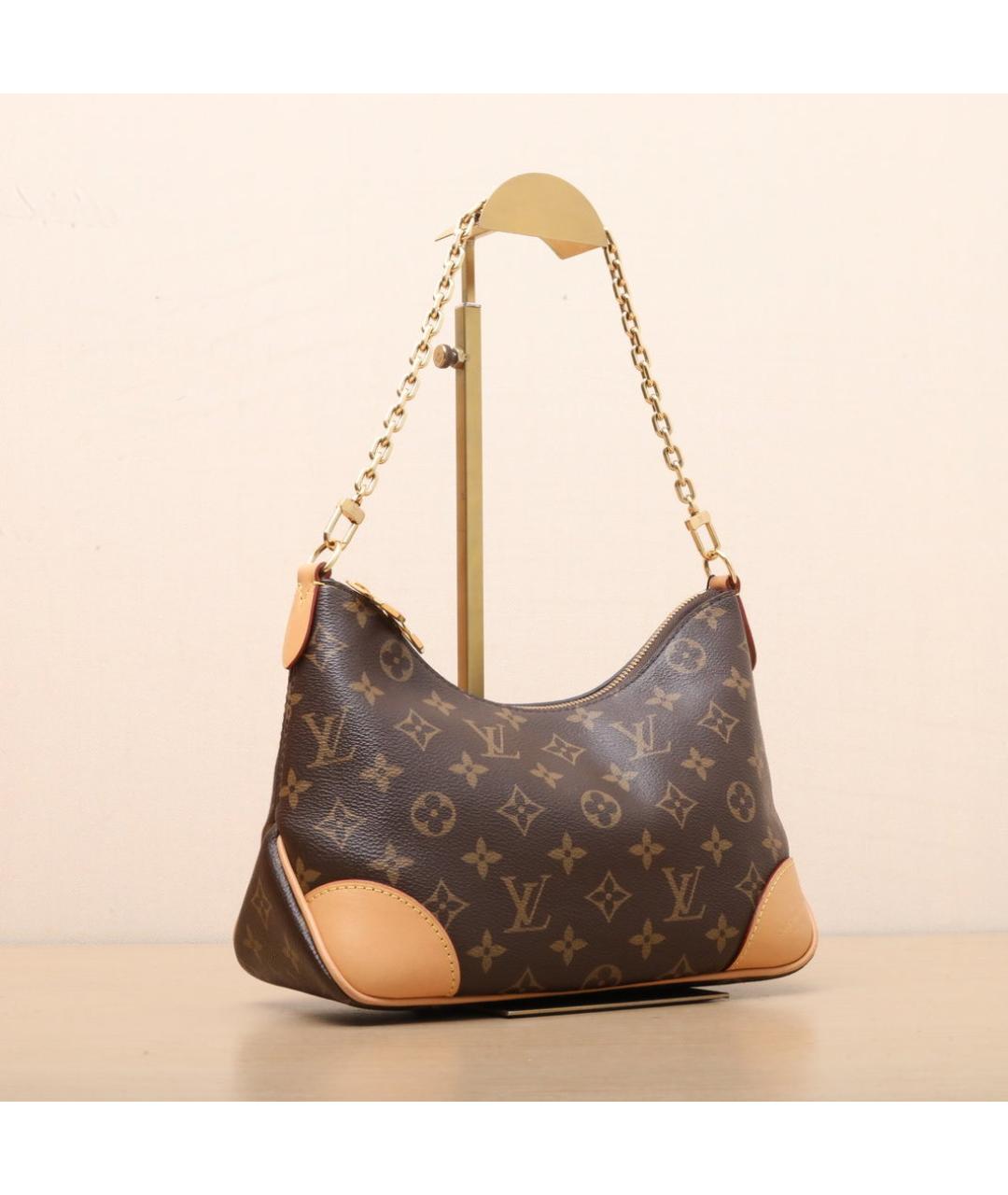 LOUIS VUITTON Коричневая кожаная сумка через плечо, фото 6