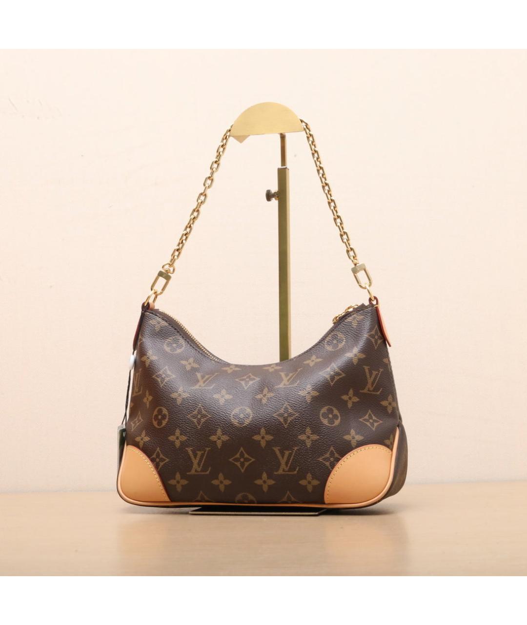 LOUIS VUITTON Коричневая кожаная сумка через плечо, фото 4
