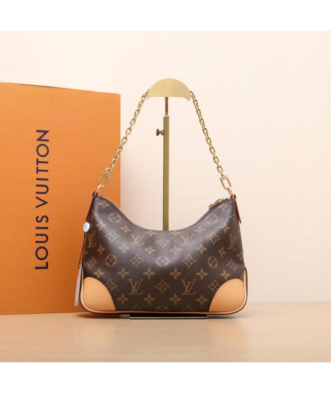 LOUIS VUITTON Коричневая кожаная сумка через плечо, фото 2