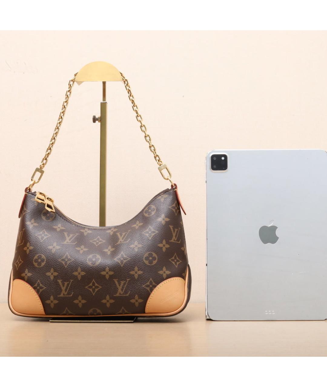 LOUIS VUITTON Коричневая кожаная сумка через плечо, фото 7