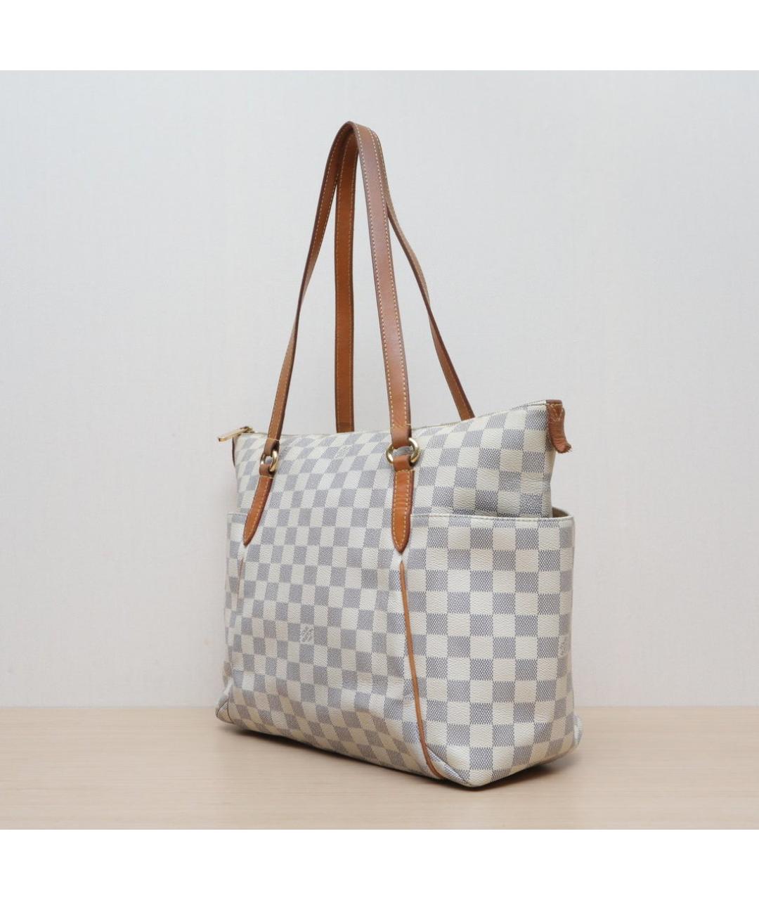 LOUIS VUITTON Бежевая кожаная сумка через плечо, фото 4