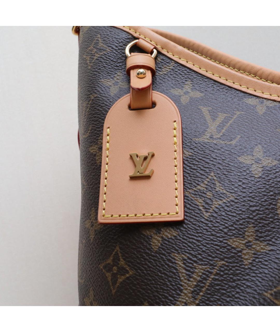 LOUIS VUITTON Коричневая кожаная сумка через плечо, фото 8
