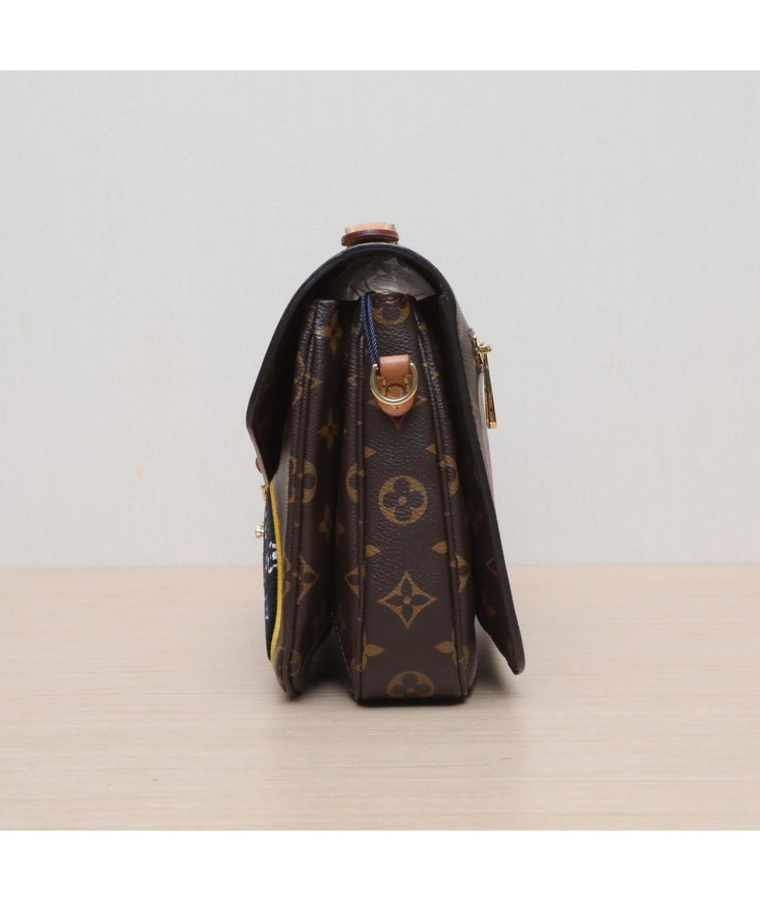 LOUIS VUITTON Коричневая кожаная сумка через плечо, фото 5