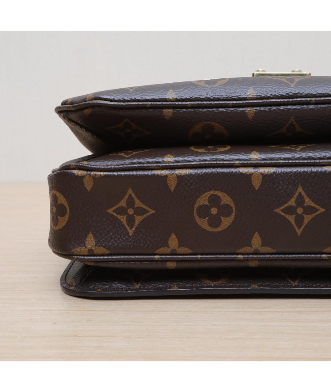 LOUIS VUITTON Коричневая кожаная сумка через плечо, фото 9