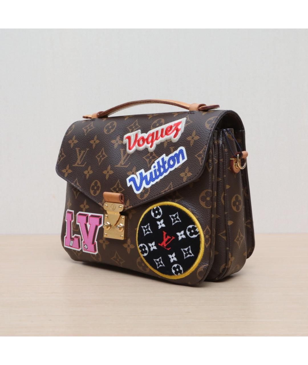 LOUIS VUITTON Коричневая кожаная сумка через плечо, фото 4