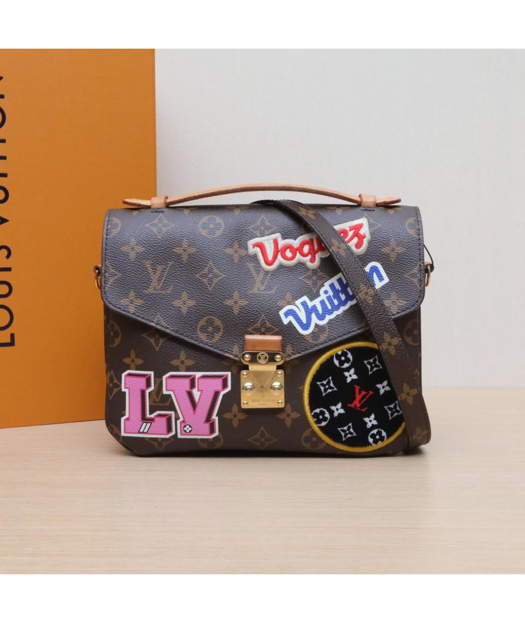 LOUIS VUITTON Коричневая кожаная сумка через плечо, фото 2