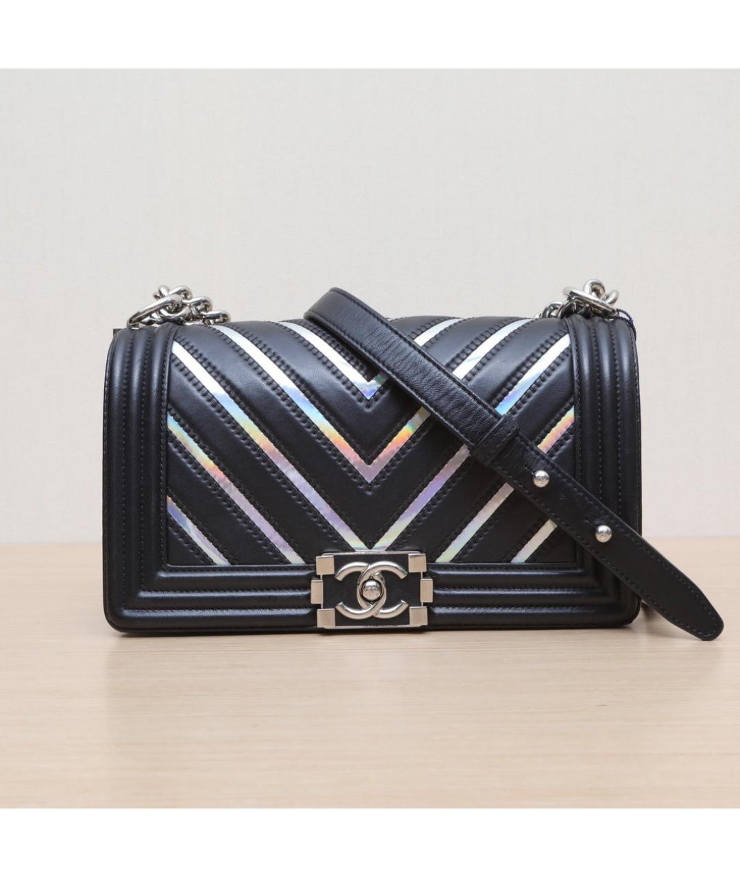 CHANEL Черная кожаная сумка через плечо, фото 3