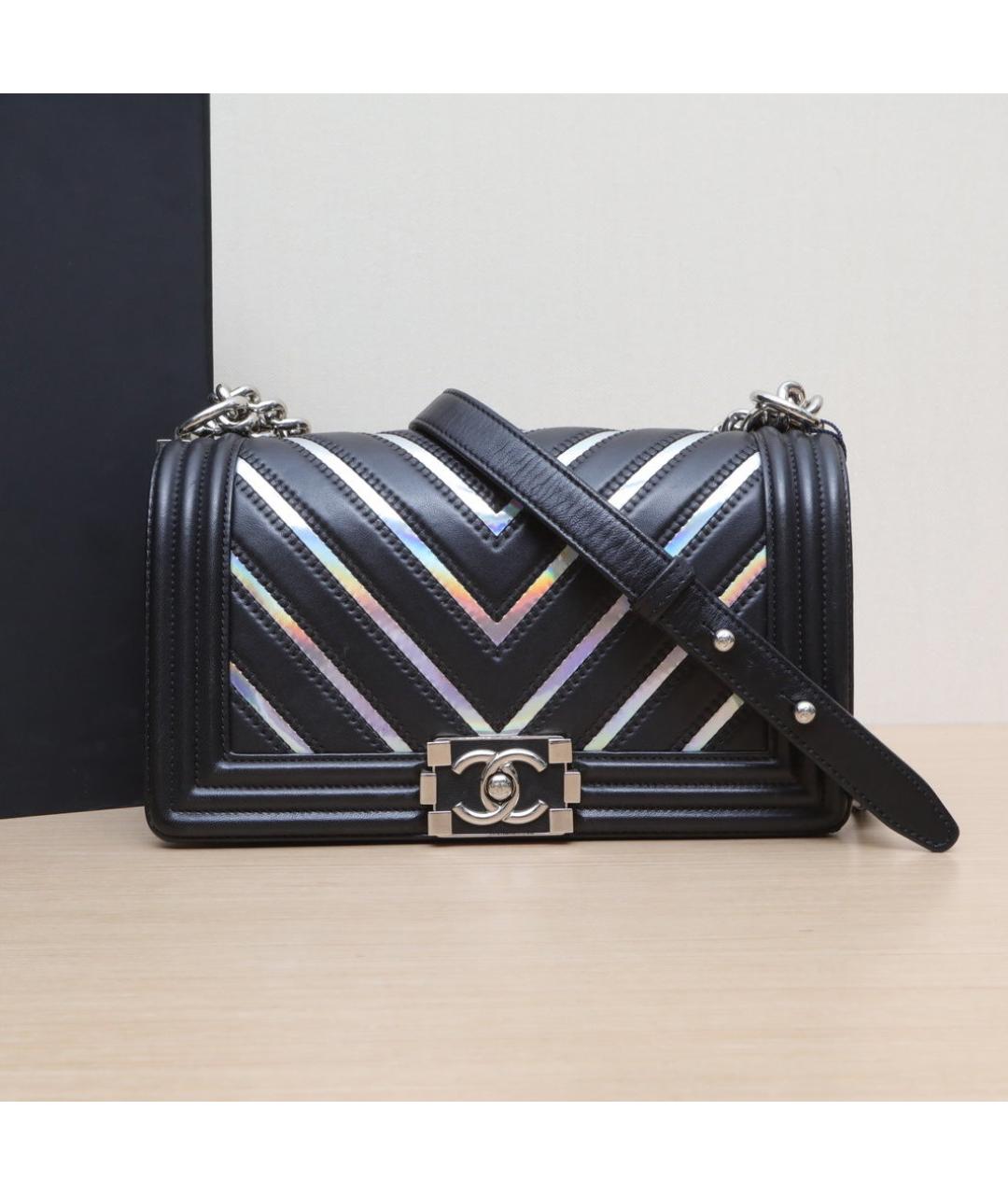 CHANEL Черная кожаная сумка через плечо, фото 2