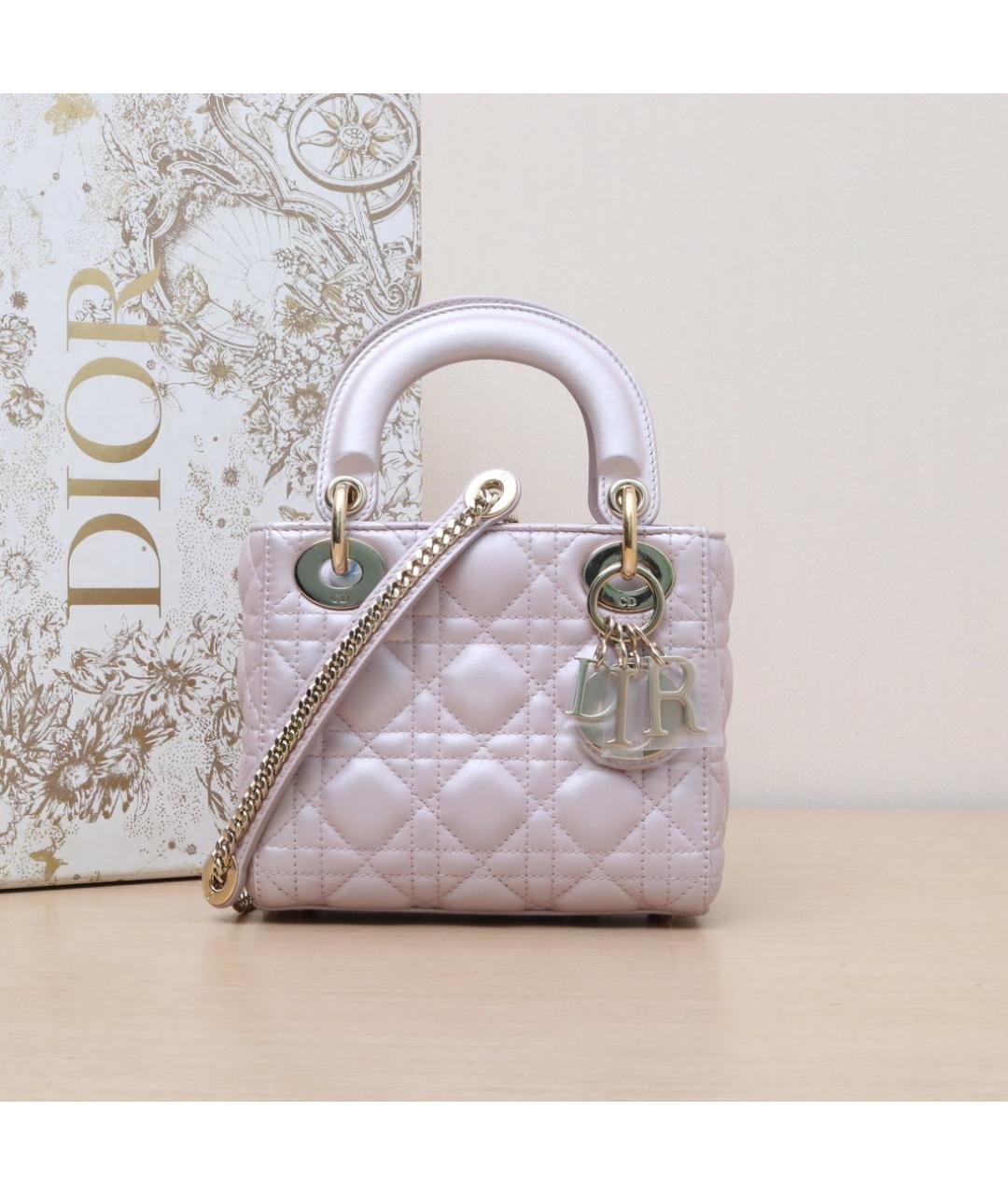 CHRISTIAN DIOR Розовая кожаная сумка с короткими ручками, фото 2