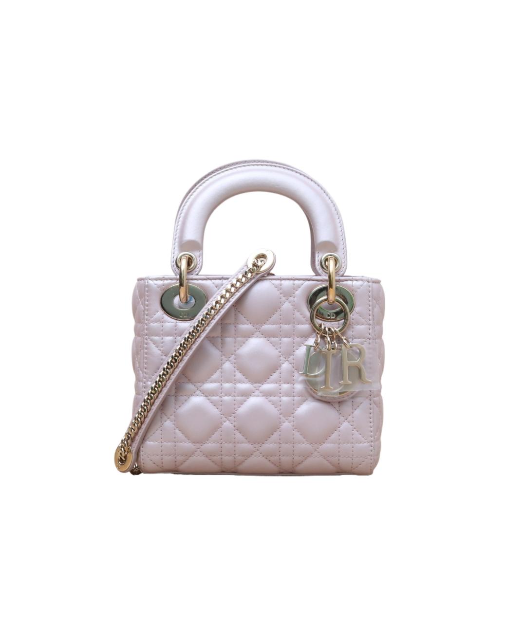 CHRISTIAN DIOR Розовая кожаная сумка с короткими ручками, фото 1