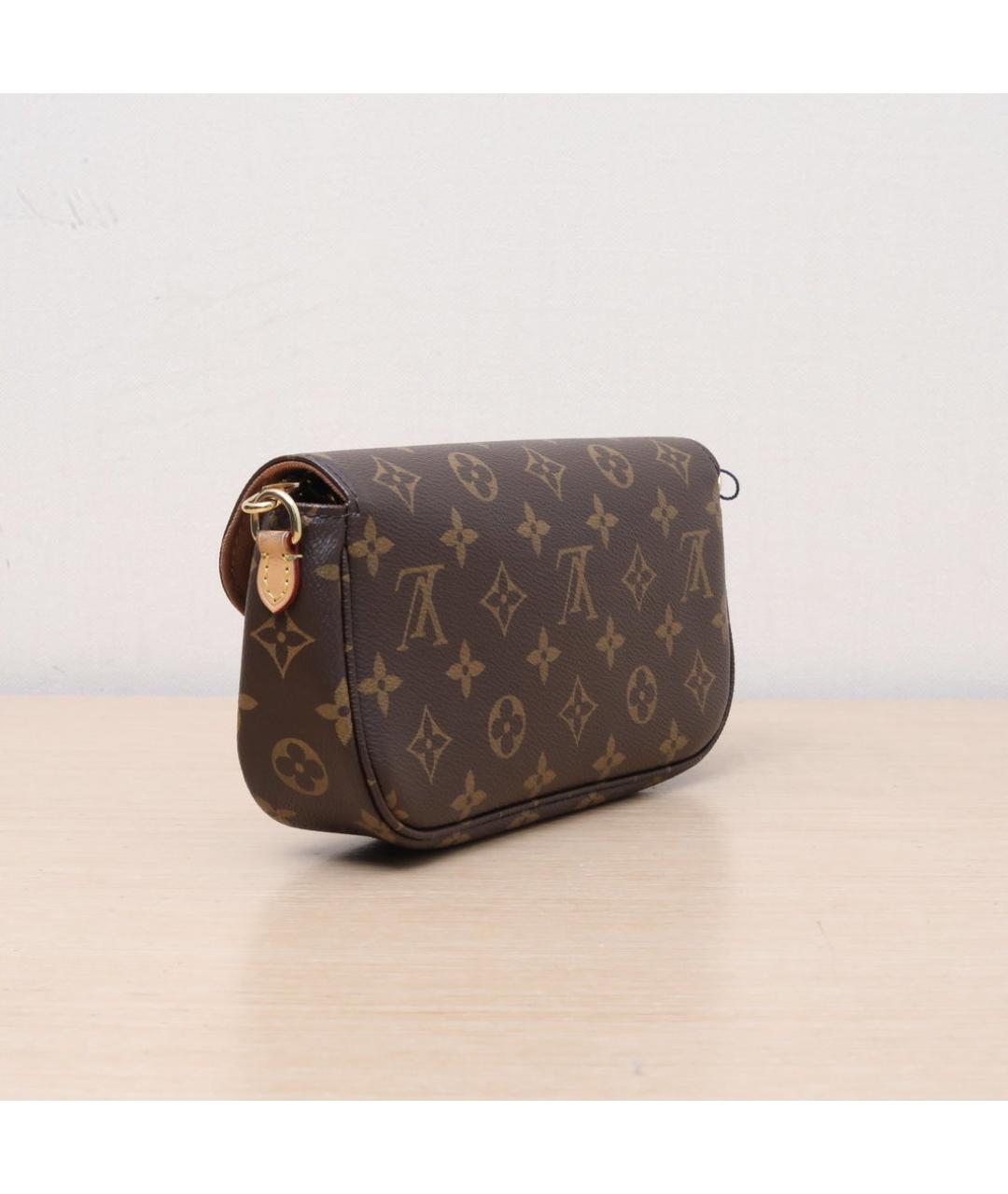LOUIS VUITTON Коричневая кожаная сумка через плечо, фото 6