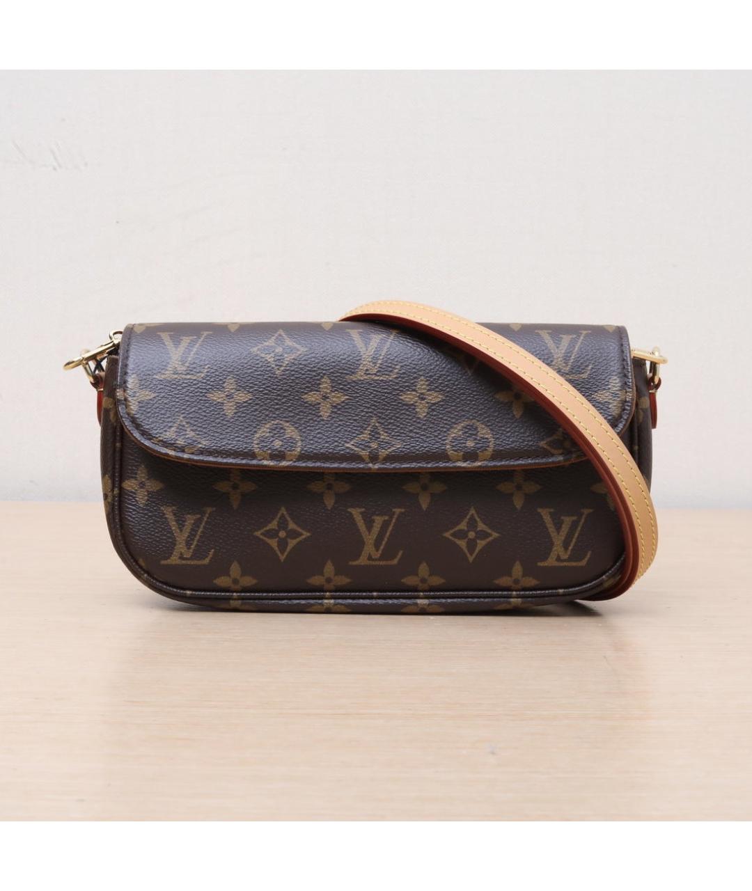 LOUIS VUITTON Коричневая кожаная сумка через плечо, фото 3